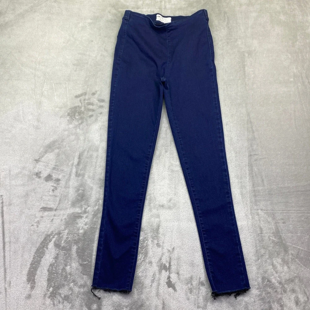 Free People Womens High Rise‎ Skinny Jeans Indigo Blue Raw Hem Size 27 Grunge